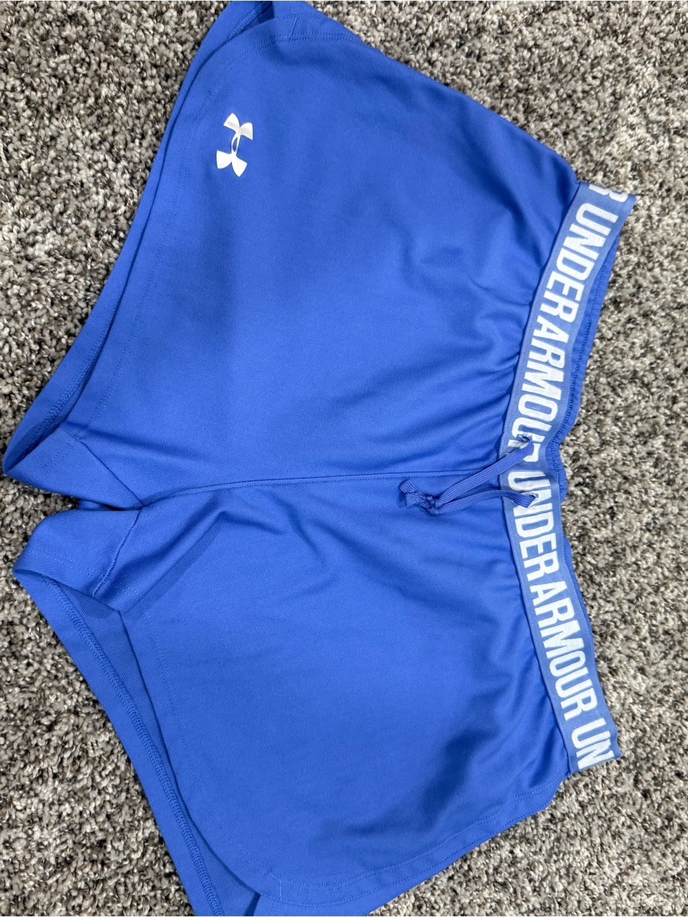 Under Armour Women's Blue Logo Elastic Waist Athletic Shorts